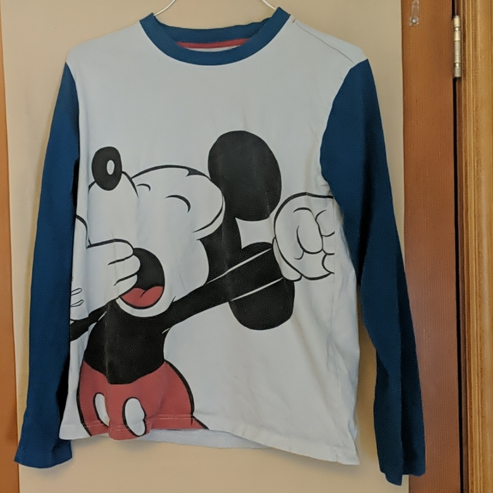 Mickey Mouse Yawning Long Sleeve Tee Size Large